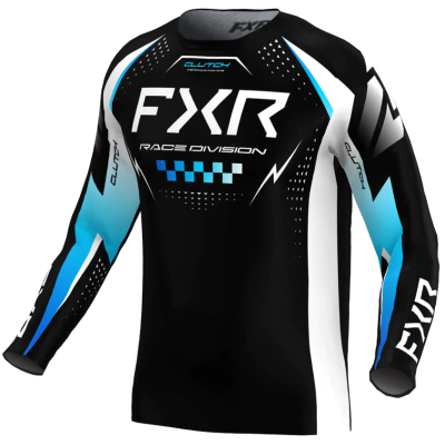 Tricou de motocross FXR CLUTCH PRO MX26 BLACK/BLUE/WHITE