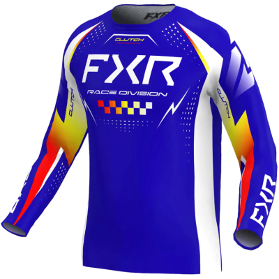 Cămașă de motocross pentru copii FXR CLUTCH MX26 ROYAL YELLOW/RED