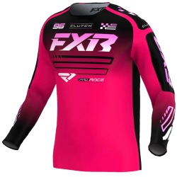 Cămașă motocross FXR CLUTCH MX26 RAZZ BLACK/PINK