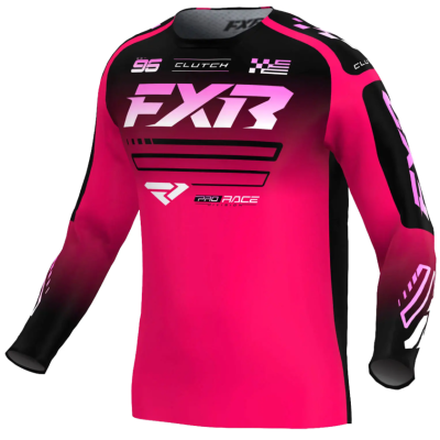 Cămașă motocross FXR CLUTCH MX26 RAZZ BLACK/PINK