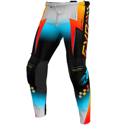 Pantaloni motocross FXR CLUTCH PRO GREY/SKY ORANGE