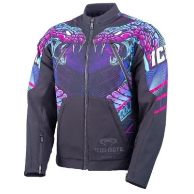 Jachetă moto ICON Synthwave Merc3 Lazer Cobra™ BK