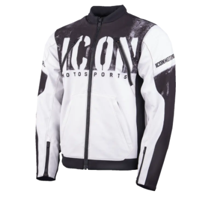 Jachetă moto ICON Merc3™ ANOMALY WHITE