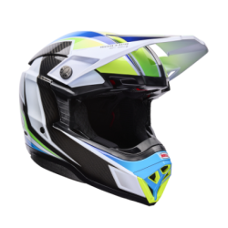 Cască motocross BELL Moto-Spherical - Grid White/Blue