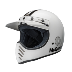 Casca moto BELL Moto-3 - Steve McQueen Gloss White/Black