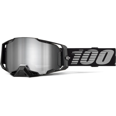 Ochelari de motocross 100% ARMEGA BLACK/MIRROR SILVER