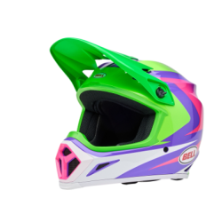 Cască motocross BELL MX-9 Mips - Jackal Gloss Hi-Viz Green Purple