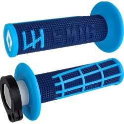 Mânere motocross ODI EMIG 2.0 Lock-On NAVY/CYAN