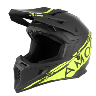 Cască motocross AMOQ Meteor V2 Helmet Black/HiVis