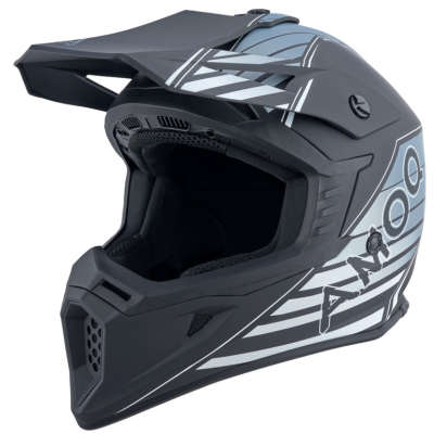 Cască motocross AMOQ Meteor V2 Helmet Axis Black/Grey