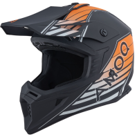 Cască motocross AMOQ Meteor V2 Helmet Axis Negru/portocaliu