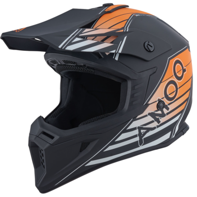 Cască motocross AMOQ Meteor V2 Helmet Axis Negru/portocaliu