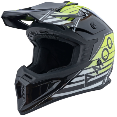 Cască motocross AMOQ Meteor V2 Helmet Axis Black/Yellow lucios