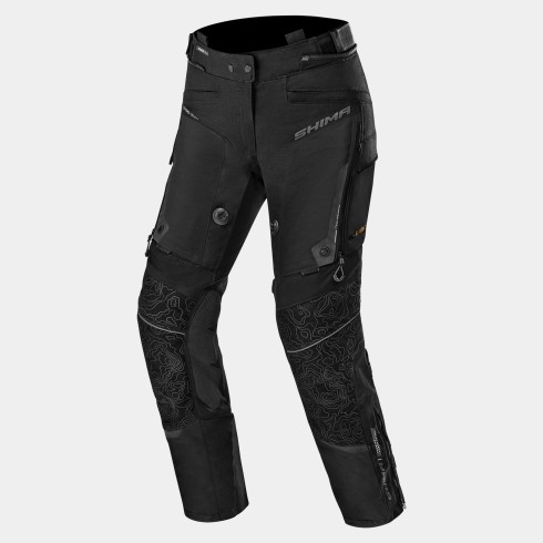 Pantaloni moto textili pentru femei SHIMA TRACKER BLACK