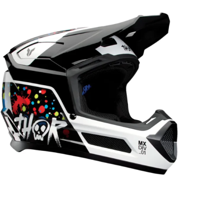 Cască de motocross pentru copii THOR FLEET SPLAT BLACK