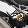 Placă pentru generare R&G RACING Rear Footrest Blanking Plate Kit & suporturi de evacuare negre - Triumph Speed Triple RS/RR