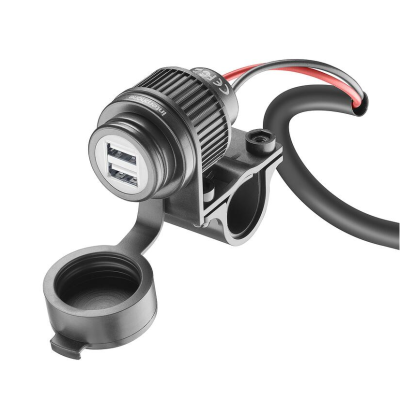 Adaptor usb dublu, montaj pe ghidon Interphone