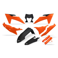 Set de plastice UFO KTM EXC-F250-501 24-25, EXC150/250 24-25, EXC300 24-25 Portocaliu Set de plastice UFO KTM EXC-F250-501 24-25, EXC150/250 24-25, EXC300 24-25 Portocaliu