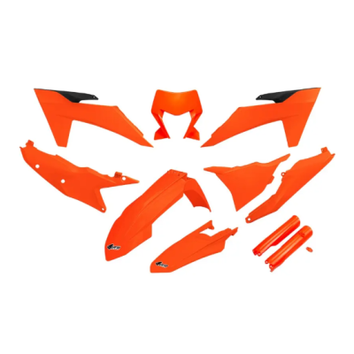 Set de plastice UFO KTM EXC-F250-501 24-25, EXC150/250 24-25, EXC300 24-25 Portocaliu Fluo