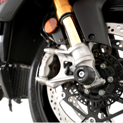 Capace de protecție R&G RACING pentru furcă neagră Aprilia Tuono 1100 V4 Factory 25-26 Capace de protecție R&G RACING pentru furcă neagră Aprilia Tuono 1100 V4 Factory 25-26