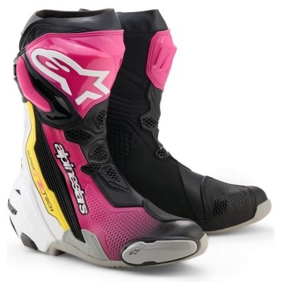Botine ALPINESTARS SUPERTECH R V2 Black/Pink/White/Yellow