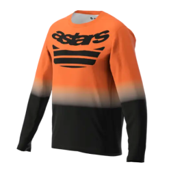 Tricou de ciclism ALPINESTARS LS A-DURA ASTARS 2.0 ORANGE/BLACK