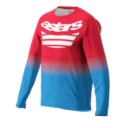 Tricou de ciclism ALPINESTARS LS A-DURA ASTARS 2.0 ROȘU/ALBASTRU VIVID Tricou de ciclism ALPINESTARS LS A-DURA ASTARS 2.0 ROȘU/ALBASTRU VIVID