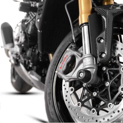 Capace de protecție pentru furcă R&G RACING Black Triumph Speed Triple 1050 RS 18-21 / S 16-21 / 1200 RS 21-25 / RR 22-25