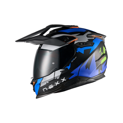 Cască de aventură NEXX Y.TRAVL PRIMAL BLUE NEON MATT