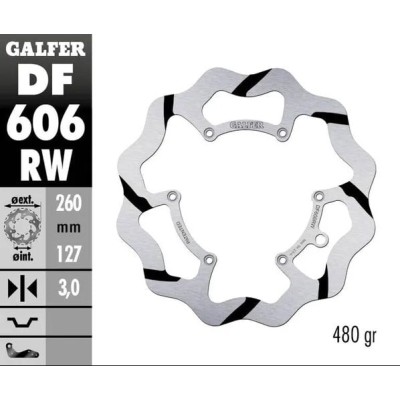 Disc de frână frontal Galfer WAVE FIXED 260x3mm DF606RW Disc de frână frontal Galfer WAVE FIXED 260x3mm DF606RW