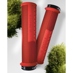 Mânere de bicicletă Peaty's Monarch Grip - Mushroom - Subțire - Roșu Mânere de bicicletă Peaty's Monarch Grip - Mushroom - Subțire - Roșu
