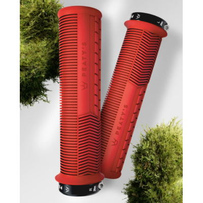 Mânere de bicicletă Peaty's Monarch Grip - Mushroom - Subțire - Roșu Mânere de bicicletă Peaty's Monarch Grip - Mushroom - Subțire - Roșu