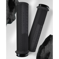 Mânere de bicicletă Peaty's Monarch Grip - Knurl - Subțire - Negru
