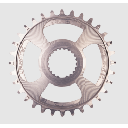 Placă Velo BURGTEC Thick Thin Chainring pentru Shimano Direct Mount - 30T - Argintiu Rhodium