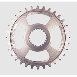 Placă de Velo BURGTEC Thick Thin Chainring pentru Shimano Direct Mount - 32T - Argintiu Rhodium