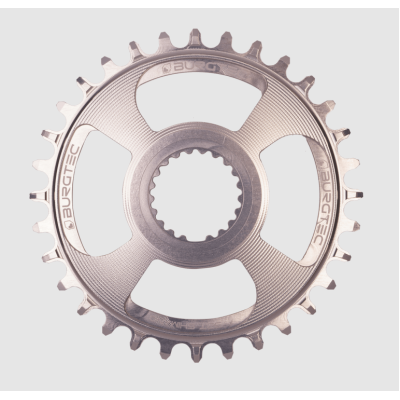 Placă de Velo BURGTEC Thick Thin Chainring pentru Shimano Direct Mount - 32T - Argintiu Rhodium