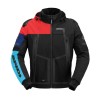 Jachetă moto textilă SPIDI HOODIE WARRIOR H2OUT NEGRU/ROȘU/ALBASTRU CERULUI