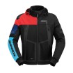 Jachetă moto textilă SPIDI HOODIE WARRIOR H2OUT NEGRU/ROȘU/ALBASTRU CERULUI thumb