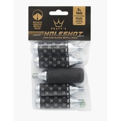 Cartușe Peaty's Holeshot CO2 Cartridge Refill Pack Of 5 - Drum și Gravel (16g)