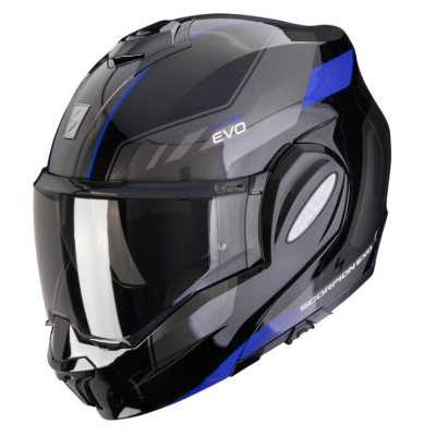 Casca modulară SCORPION Exo-Tech Evo SOCIUS BLACK/BLUE Casca modulară SCORPION Exo-Tech Evo SOCIUS BLACK/BLUE