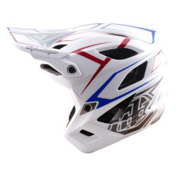 Cască de bicicletă Troy Lee Designs Stage Stunt Helmet MIPS Pinstripe White Cască de bicicletă Troy Lee Designs Stage Stunt Helmet MIPS Pinstripe White