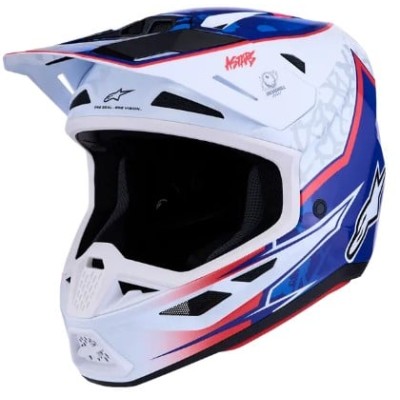 Cască motocross ALPINESTARS SM7 BLASTER WHT/BLU/RED