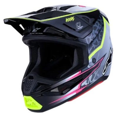 Cască motocross ALPINESTARS SM7 BLASTER BLK/GRY/YLW