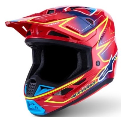 Cască motocross ALPINESTARS SM7 CAST RED/YLW/BLU