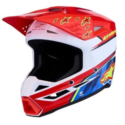 Cască motocross pentru copii ALPINESTARS SM3 FALCON RED/WHT/BLU