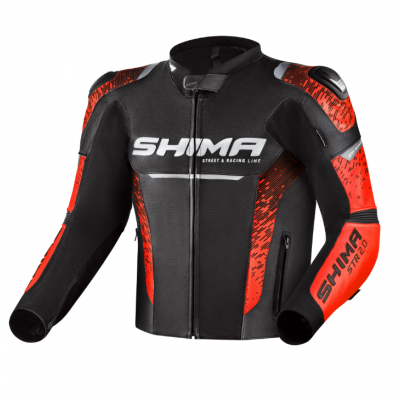 Geacă moto din piele SHIMA STR 2.0 BRIGHT RED