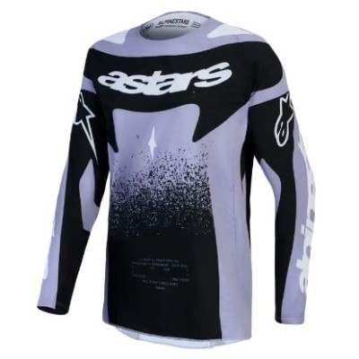 Tricou motocross pentru femei Alpinestars TECHSTAR SWAN VIO/BK