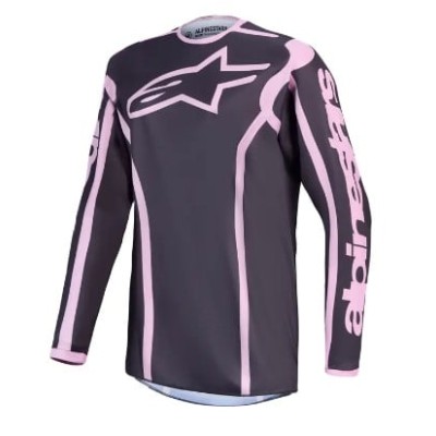 Jersey motocross pentru femei Alpinestars FLUID APEX V2 GRAY/PINK