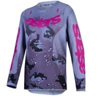 Tricou motocross pentru copii Alpinestars FLUID LONE GY/CAMO/PU