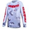 Jersey motocross pentru copii Alpinestars FLUID LONE CAM/WHT/RD